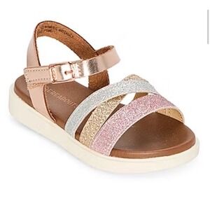 Thereabouts Toddler Girl Easter Sandals Size 9M Rose Gold Sparkle Shoes NEW